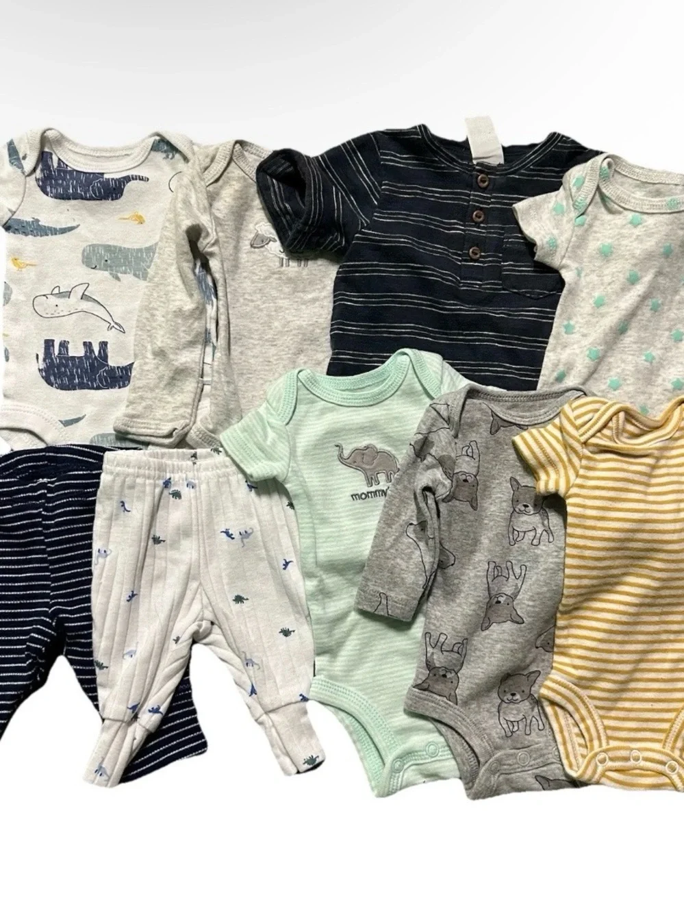 Baby Long Sleeve Short Sleeve Bodysuits Pants Animals Size Preemie